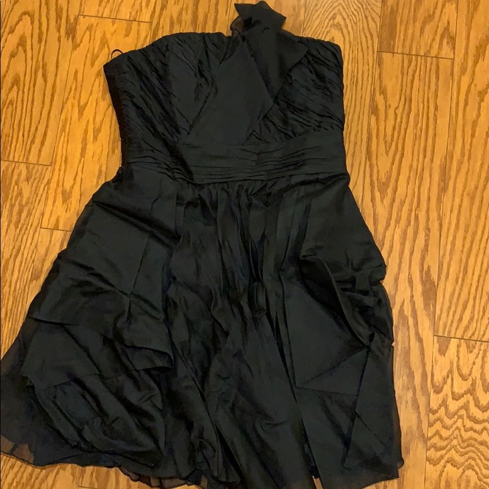Badgley mischka black strapless dress